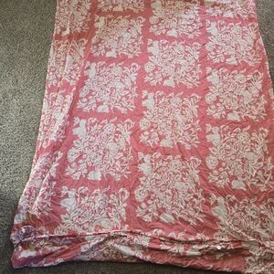 X2 Lands' End Floral Pink and White Duvet Cover FULL